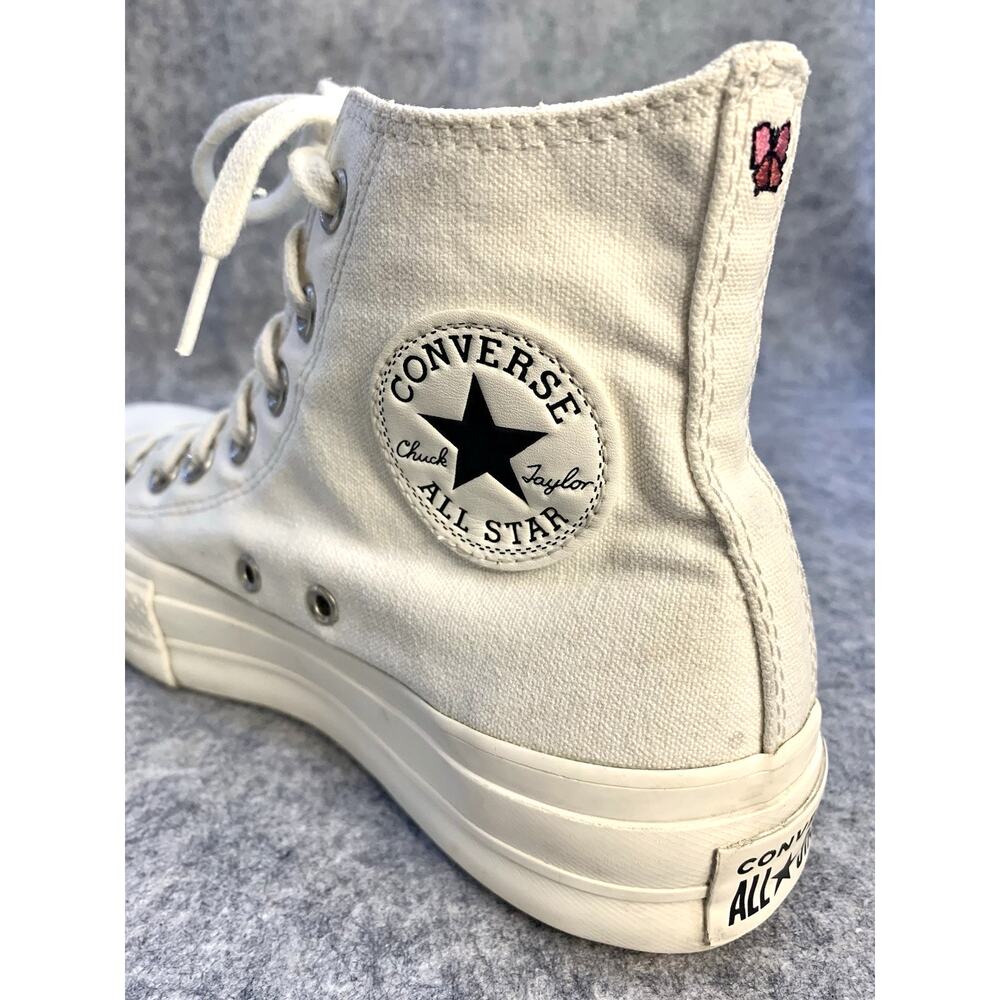 Converse Chuck Taylor All Star Lift High Top Cream Butterfly Platform W Size 7.5